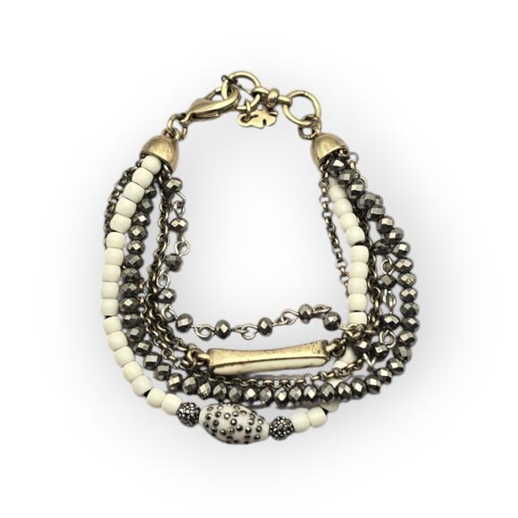 Lucky Brand Multi-Strand Beaded Charm Bracelet – Boho Mixed Metal​ - Picture 4 of 7